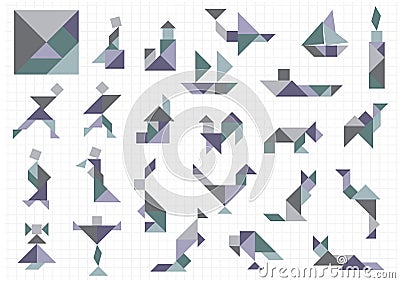 Tangram objects Vector Illustration