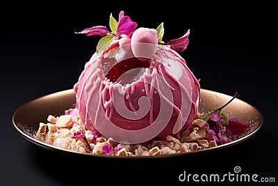 Tangy Pink apple dessert. Generate Ai Stock Photo