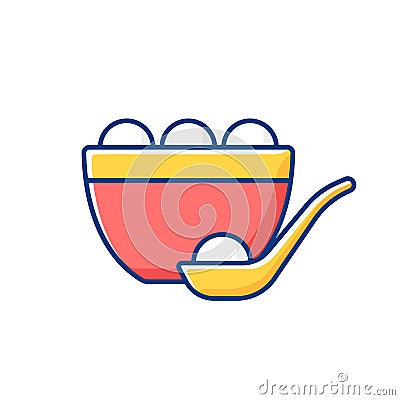 Tangyuan RGB color icon Vector Illustration