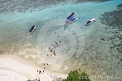 Tanjung Tinggi Beach, Belitung Island, Indonesia which has beautiful white sand Stock Photo