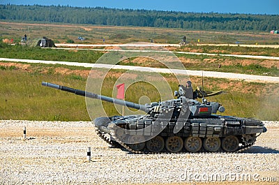 Tank biathlon - sports on military equipment, moscow russia Editorial Stock Photo