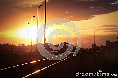 Tank cars of crude oil ready for transportation Stock Photo