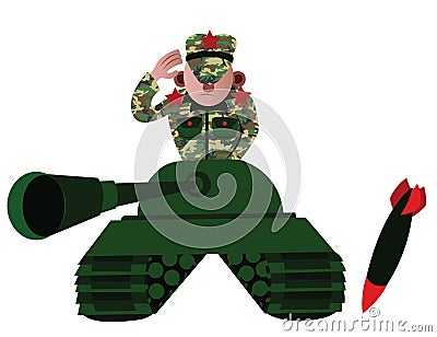 The Tank Commander Vector Illustration