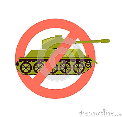 Tank in a crossed out circle. A symbol of disarmament, demilitarization, a call to stop the war. Vector illustration Vector Illustration