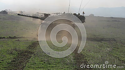 Tank in the Golan Heights Editorial Stock Photo