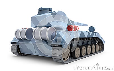 Tank heavy fantastic back Cartoon Illustration