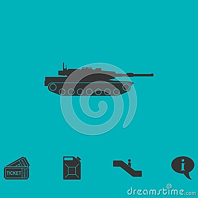 Tank icon flat Stock Photo