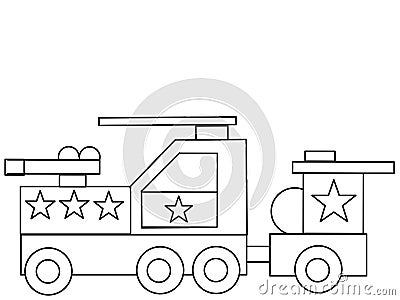 Tank kids high quality coloring page Cartoon Illustration