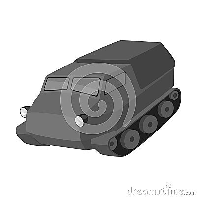 Tank for the marshes. Caterpillar transport of military Vector Illustration