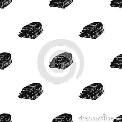 Tank for the marshes. Caterpillar transport of military.Transport single icon in black style vector symbol stock Vector Illustration