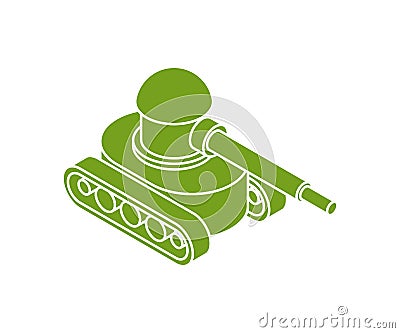 Tank Military icon isolated. War machine symbol. wartime car vector sign Vector Illustration