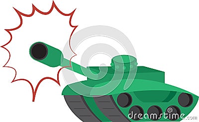 Tank Shooting Vector Illustration