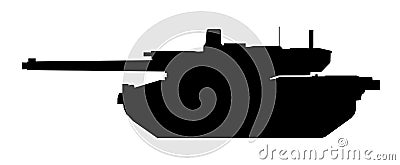 Tank silhouette. AMX Leclerc RT5 France. Black military battle machine vector icon, modern army transport Vector Illustration