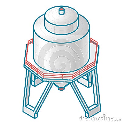 Tank for storing water, gas, oil, oxygen and solid fuels. Vector Illustration