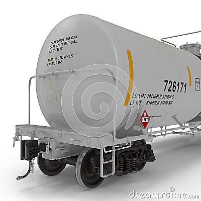 Tank Train Car on white. 3D illustration Cartoon Illustration