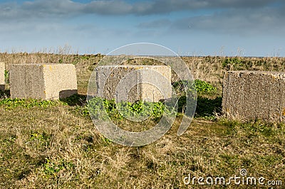 Tank traps from World War 2 Stock Photo