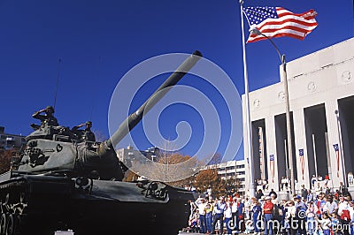 Tank in Veteran's Day Parade Editorial Stock Photo