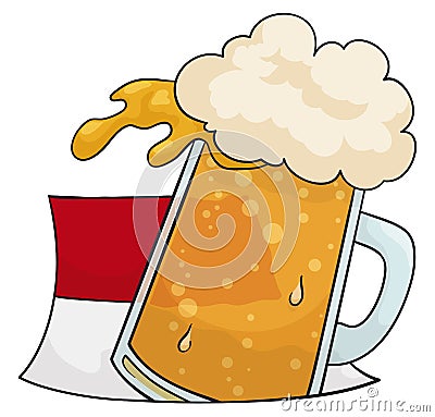 Tankard with frothy beer coming out of a calendar, Vector illustration Vector Illustration