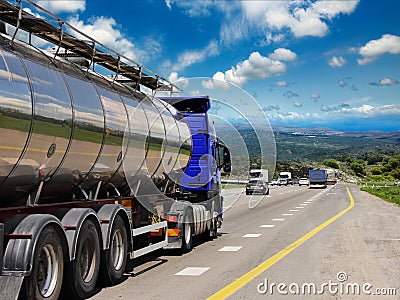 Tanker with chrome Stock Photo