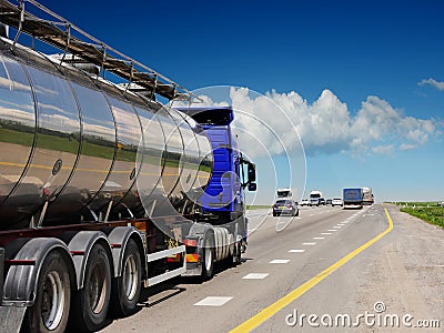 Tanker with chrome Stock Photo