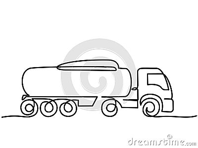 Tanker truck. Heavy diesel container machines Cartoon Illustration