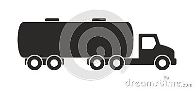Tanker truck icon, Monochrome style Vector Illustration