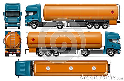 Tanker truck vector mock-up Vector Illustration