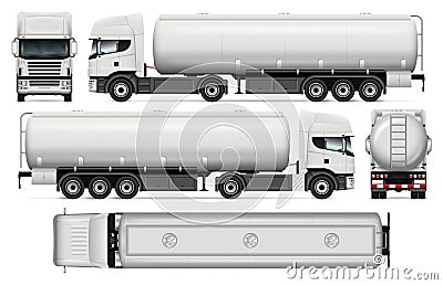 Tanker truck vector template. Vector Illustration