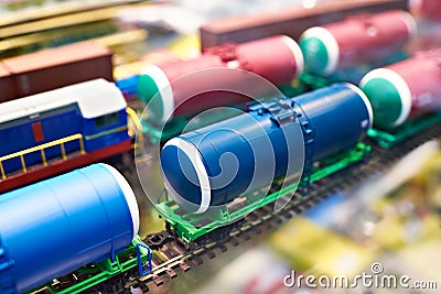 Tanks freight train toy railway Stock Photo