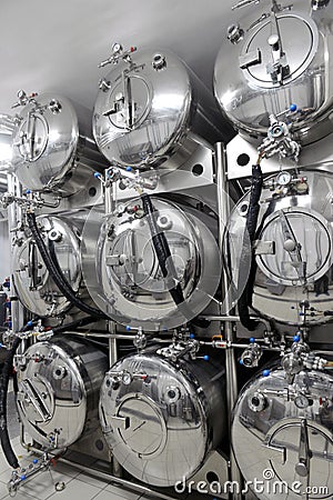 Tanks in microbrewery Stock Photo