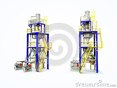 Tanks for the storage of grain granary. Silos construction. Isolate on white Stock Photo