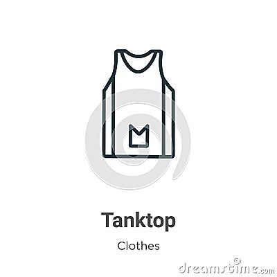 Tanktop outline vector icon. Thin line black tanktop icon, flat vector simple element illustration from editable concept isolated Vector Illustration