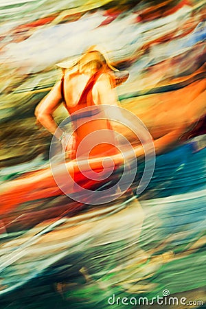 Abstract woman on the street Stock Photo