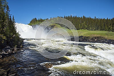 Tannforsen waterfall Sweden Stock Photo