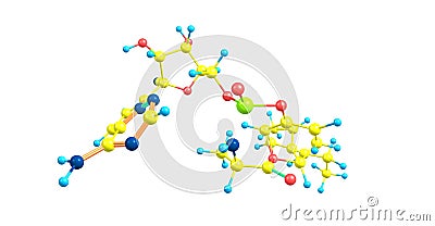 Tannic acid molecular structure isolated on white Cartoon Illustration