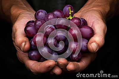 Tantalizing Male hand holding grape fruit. Generate ai Stock Photo