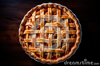 Tantalizing Pie top view food. Generate Ai Stock Photo