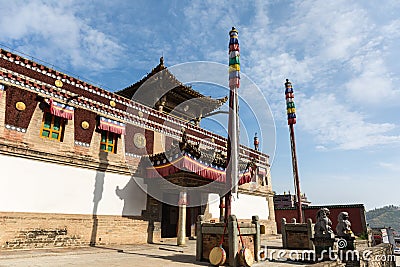 Tantric buddhists school in qinghai kumbum monastery Stock Photo