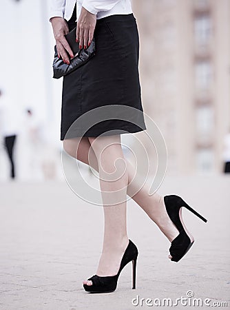 Tanya. Woman legs shoes Stock Photo