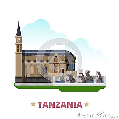 Tanzania country design template Flat cartoon styl Vector Illustration