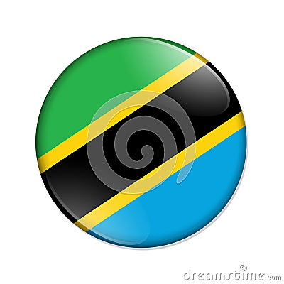 Tanzania country flag badge button Stock Photo