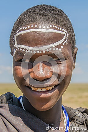 Tanzania - Original Masai inhabitent @ Serengeti National Park Editorial Stock Photo