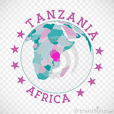 Tanzania round logo. Vector Illustration