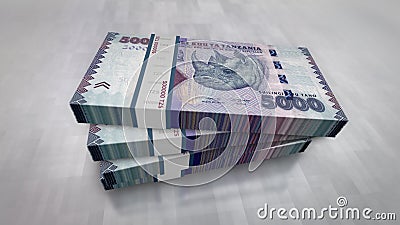 Tanzania shilling money banknotes pack 3d illustration Cartoon Illustration