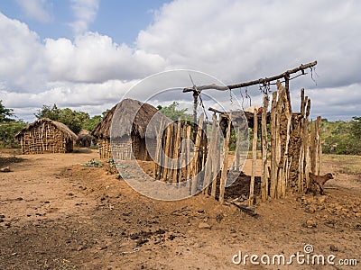 Tanzanian village Stock Photo