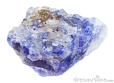 Tanzanite blue violet zoisite stone isolated Stock Photo