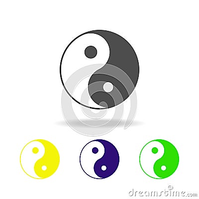 Taoism Taijitu sign multicolored icon. Detailed Taoism Taijitu icon can be used for web, logo, mobile app, UI, UX Stock Photo