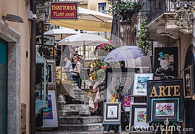Taormina city on Sicily Island Editorial Stock Photo