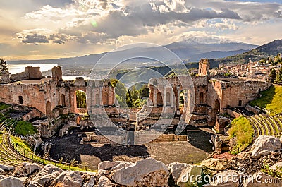 Taormina theater Stock Photo