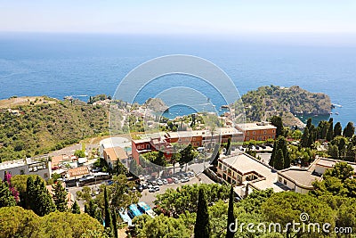 Taormina view from above, Sicily Island, Italy Stock Photo